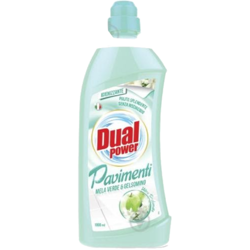 Засіб для миття підлоги DUAL POWER Зелене яблуко, універсальний, 1 л